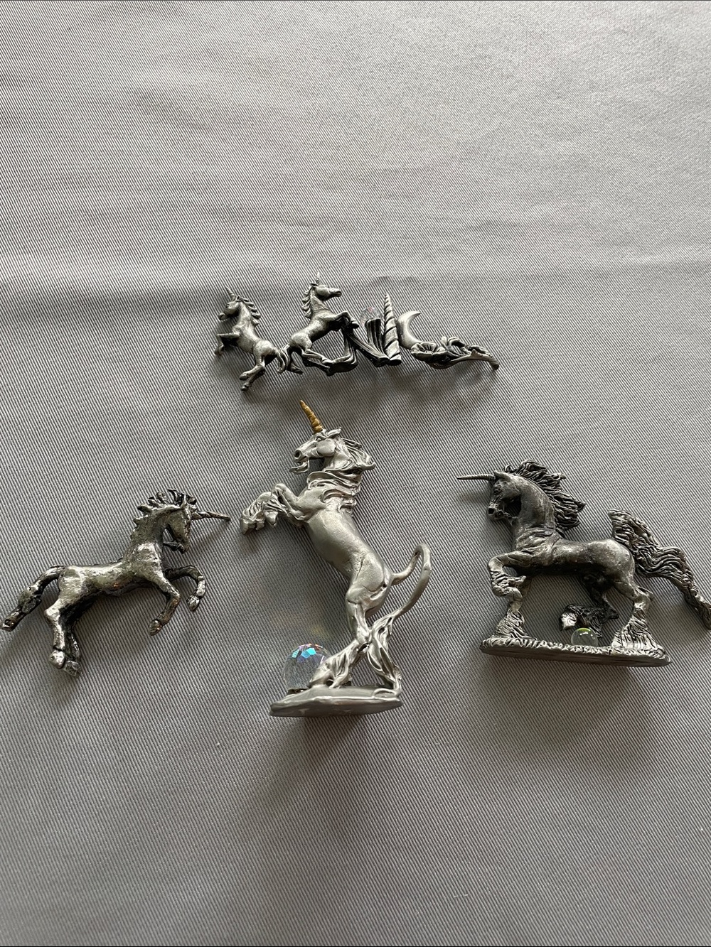 Pewter Unicorn Figurine Lot - Pewter Unicorns